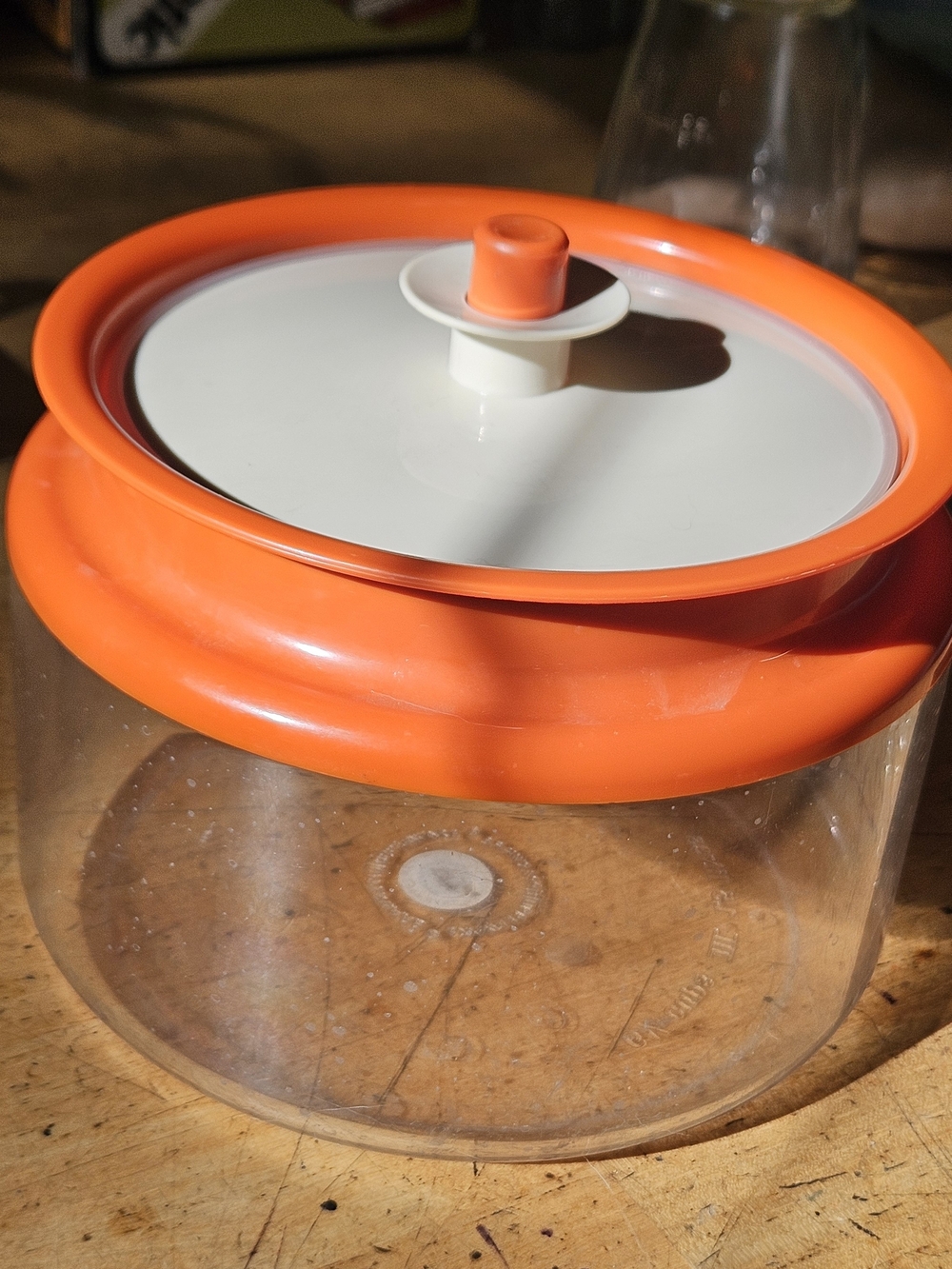 Tupperware Orange and White Airtight Food Storage Canister
